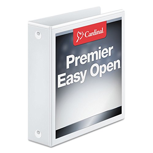Cardinal 11120 Premier Easy Open Clearvue Locking Round Ring Binder, 2-Inch Cap, 11 X 8 1/2, White #TOP8