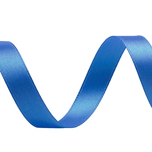 Image of Solid Color Double Faced Blue Satin Ribbon 1 /2 inch X 25 Yards, Ribbons Perfect for Crafts, Wedding Decor, Bow Making, Sewing, Gift Package Wrapping and More