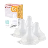 Pigeon Silicone Nipple (3L) with Latch-On Line, Natural Feel, 15+ Months, 4 Counts