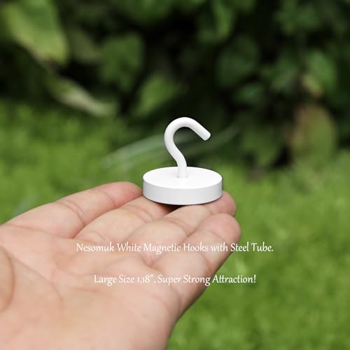 Image of Neosmuk Magnetic Hooks Steel Tube Design for Cruise,100lb+ White,10 Pack