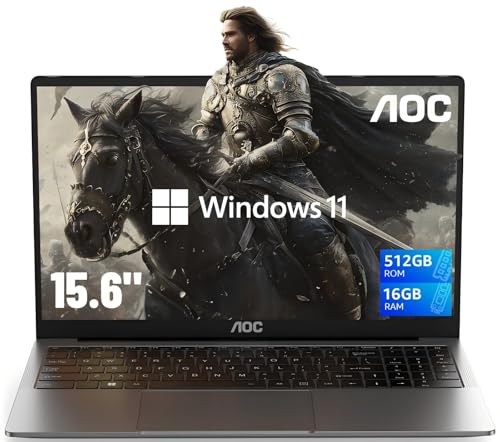 AOC Laptop Computer 16GB RAM 512GB SSD Work Laptops 15.6 Inch FHD...