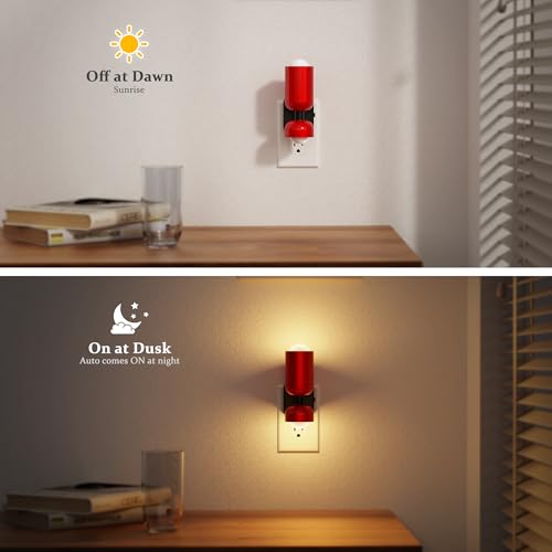 Image of JandCase Night Light, Night Lights Plug Into Wall, 3000K Warm White, 0-100LM Adjustable Brightness, Dusk to Dawn Sensor, 2 Pack Plug in Night Light for Bedroom, Stairway, Bathroom, Hallway