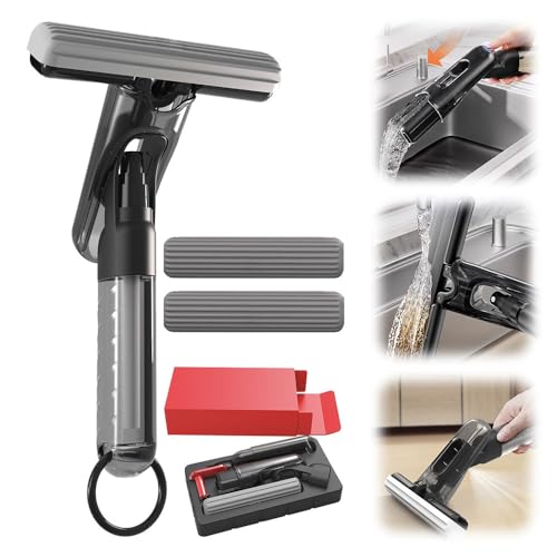 Mini trapeador en aerosol for limpieza de encimeras, trapeador de esponja, mini trapeador portátil autoexprimible con aerosol, mini trapeador de escritorio de limpieza semiautomática con una pequeña b