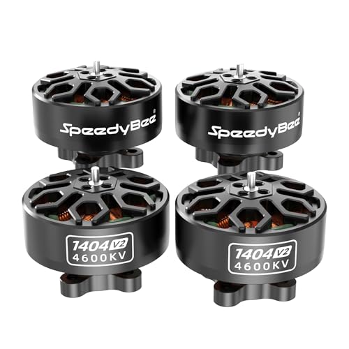 SpeedyBee 1404 4600KV Motor sin escobillas FPV para Bee25 drones FPV 2.5' – 4 piezas, Aluminio aeroespacial, potente y estable para drones FPV 2.5 3' 4' Whoop Toothpick Cinewhoop