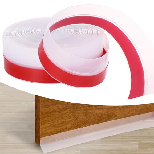 GWHOLE 35MM Silicone Seal Door Strip,8M/26FT Clear Sealing Strip Draught Excluder Tape Transparent Weather Stripping for Doors Window Windproof Dust-Proof Soundproof
