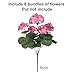Artificial Geranium Fake Flowers for Outdoors Decoration, 6 Bundles Silk Geraniums Pink Flower UV Resistant Look Real Faux Plants for Front Door Garden Porch Planter Patio Balcony Yard Indoor Home