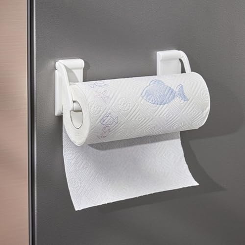 Soporte magnético ajustable para toallas de papel para refrigerador, material ABS con dispensador giratorio de 180°, no requiere perforación, para envolver cocina y toallitas de limpieza, modelo Soporte magnético ajustable para toallas de papel para refrigerador, material ABS con dispensador giratorio de 180°, no requiere perforación, para envolver cocina y toallitas de limpieza, modelo