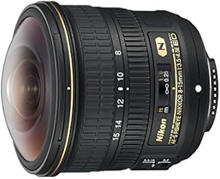 Nikon AF-S FISHEYE NIKKOR 8-15mm f/3.5-4.5E ED F/4.5-29 Fixed Zoom Camera Lens, Black