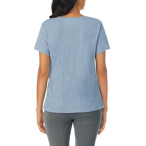 Image of Nautica Womens Sleep Shirt - Lightweight, Breathable Pajama Top - Cotton Knit Jersey V-Neck Sleepwear and Loungewear