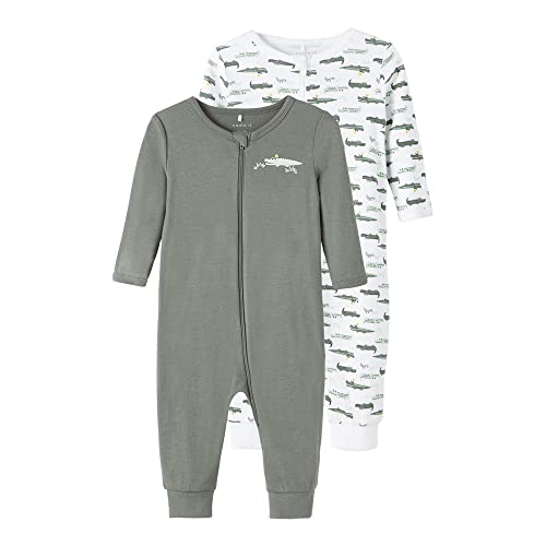 NAME IT Jungen NBMNIGHTSUIT 2P Zip Agave Crocodile 13198873, Agave Green,...