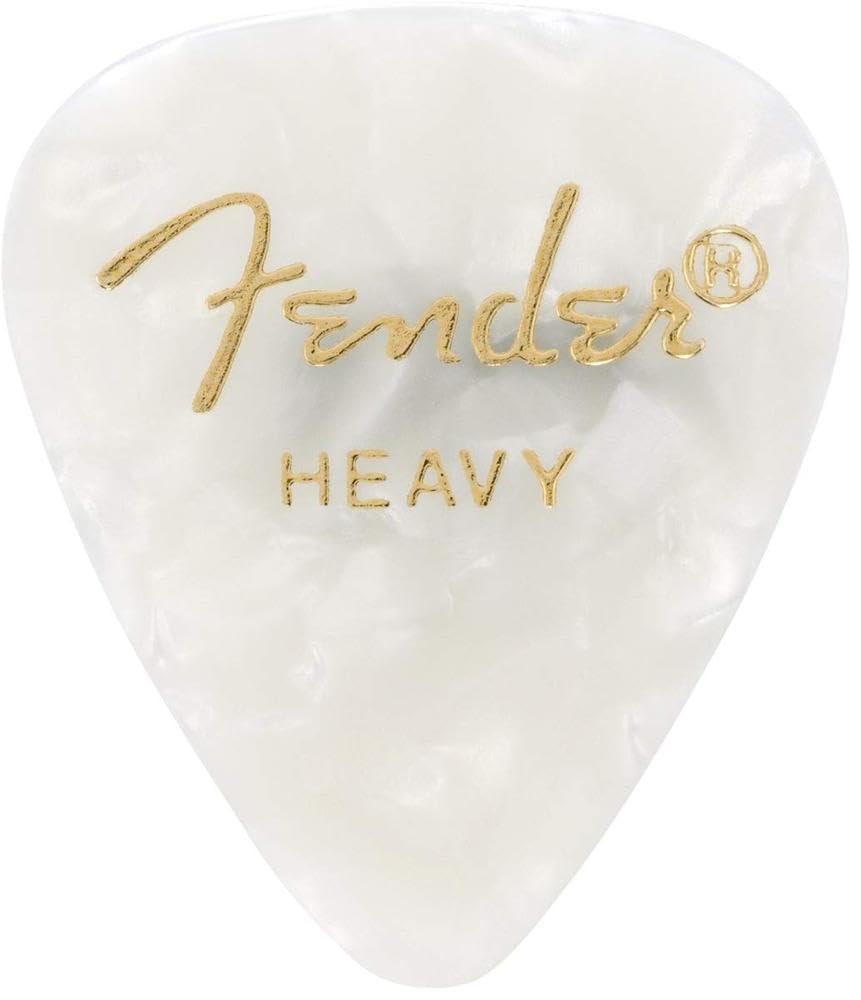 Fender 351 Shape Premium Picks - White Moto - Heavy - 12 Count Pack