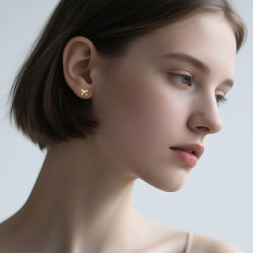 SLUYNZ Solid 925 Sterling Silver CZ Bow Earrings Stud for Women Teens Small Bowknot Stud Earrings3