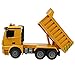 fisca Remote Control Truck, 1/20 Scale 6 Channel 2.4Ghz RC Dump Truck Construction Vehicle Toy with LED Lights and Simulation Sound for Kids