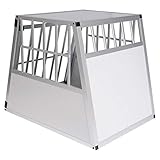 EUGAD Hundetransportbox Aluminium, Autotransportboxen für Hunde Katze 65x85x71cm, Auto Haustiertransportbox Reisebox Tiertransportbox Hundetransporttasche für große/mittlere/kleine Hunde
