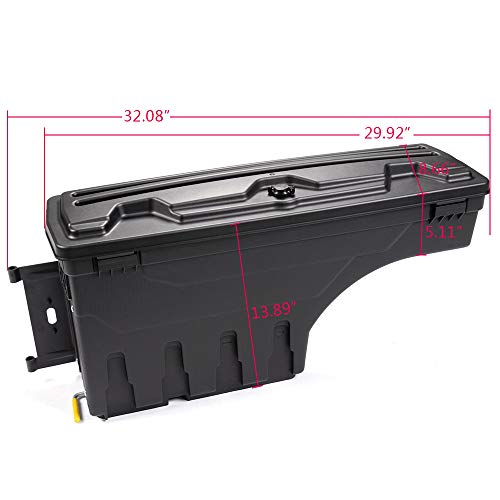 Cheda Lockable Truck Bed Storage Boxes, Compatible With 2007-2018 Chevy Silverado Gmc Sierra 1500 2500 Hd 3500 Hd, Rear Wheel Well Toolbox Black Driver & Passenger Side 2Pcs Set #TOP4