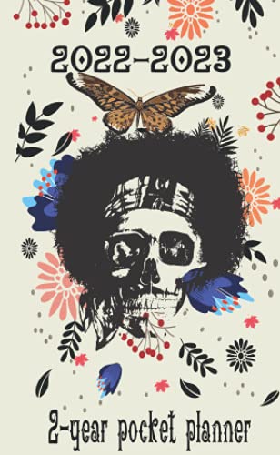 2022-2023 2-Year Pocket Planeer: 24 Month Calendar for Purse (January - December) Cute Monthly Pocket Planner | Phone Book, Password Log, Notes, ... Skull Jimi Hendrix Cover (Planner 2021-2022)