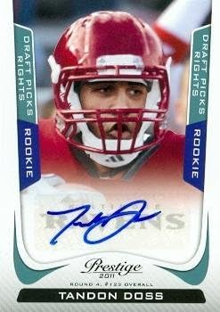 Tandon Doss Autographed Football Card Indiana 2011 Panini Prestige No.294 Rookie