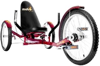 Mobo Cruiser Triton Pro Recumbent Trike. Adult Beach Cruiser Tricycle for Women & Men. Petal 3-Wheel Bike , Red, 28 x 29 x 48 inches (61” extended)