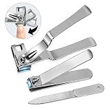 Nail Clipper Set for Fingernail & Toenail Clippers, DRMODE Nail Clippers for Men Seniors with 360 De