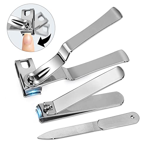 Nail Clipper Set For Fingernail & Toenail Clippers, Drmode Nail Clippers For Men Seniors With 360 Degree Rotary Head, Sharp Stainless Steel Long Handled Toe Nail Clippers With Nail File Storage Box #TOP11