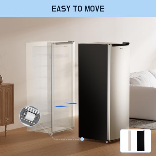 Upstreman 7.0 Cu.Ft Upright Freezer, Large Capacity Garage Ready Deep Freezers with 5 Adjustable Shelves, Convertible Refrigerator/Freezer, Reversible Door for Home, Basement, Apartment (Stainless) on Fridge.com