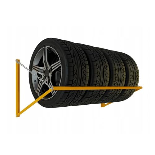 QLS Soporte de Pared para Neumáticos, 120 cm, 180 kg, Naranja