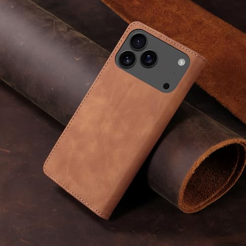 Étui portefeuille iPhone 17 Pro Max de protection durable et élégance marron - 5