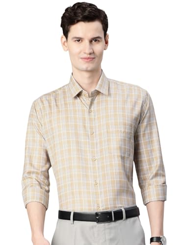 Image of Majestic Man Men's Pure Cotton Slim Fit Checkred Full Sleeve Classic Collar Everyday Formal Shirt