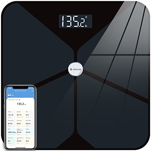 Scales For Body Weight And Fat, Lepulse Weight Scale With Body Fat, Water Weight, High Accurate Smart Body Fat Scale, Bmi Scale Digital Weight Bathroom Scale With App #TOP6