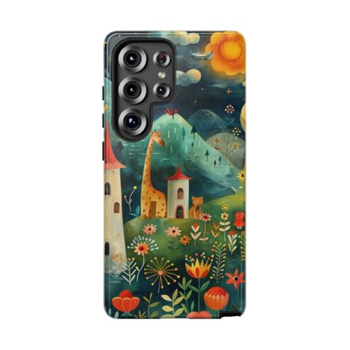 Coque rigide brillante Samsung S25 Ultra vert paysage fantastique finition luxueuse