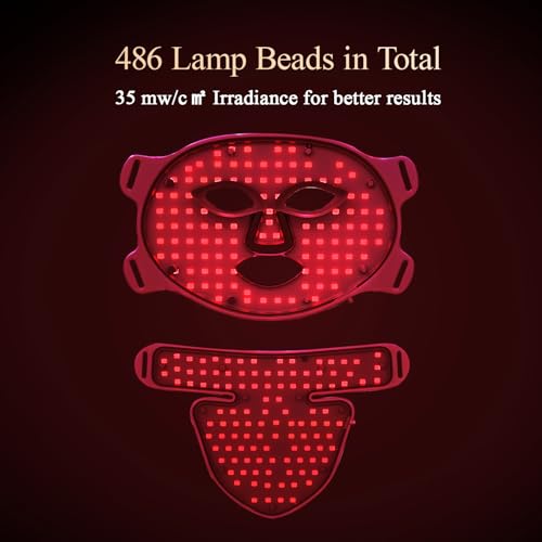 MEGELIN Led Red Light Therapy Face & Neck Mask, 7 Colors Led Light Therapy Facial Mask, Infrared Red Light Therapy Mask, Infrared Light Skin Rejuvenation(Black) by MEGELIN - Image 3