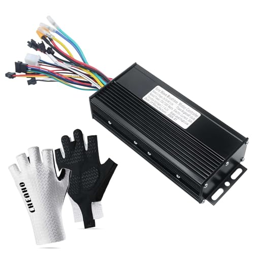 Electric Bike Controller 24V/36V/48V 30A 750W/1000W JN Sine Wave Brushless Motor Controller for Ebike Or Scooter Motors for UART No.2 Protocol with Hall-Based Or Sensorless Aluminum Black