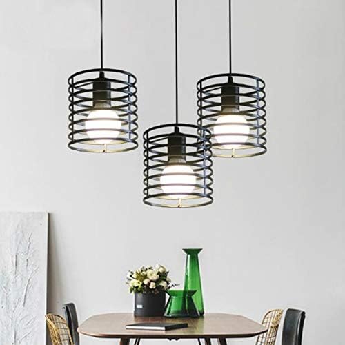 Black Finish Chandeliers 1 Light Indoor Modern Pendant Lighting Rustic Farmhouse Ceiling Light Fixtures Hanging for Kitchen Island Dining Room