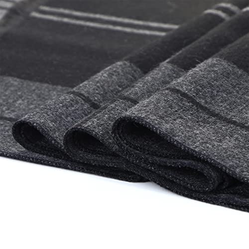 American Trends Scarf For Men Fall Winter Warm Scarves Gifts For Men Christmas Gifts Black & Grey thumb #2