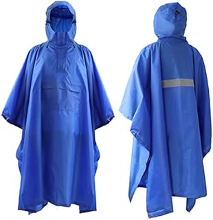 ElifeAcc Rain Poncho,Lightweight PU 190T Waterproof Adult Raincoat with Windproof Buckles Hoods Multifunction Cape for Outdoor Activities