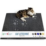 Andalus Extra Large Cat Litter Mat, Pack of 1 - Waterproof, Non-Slip & Easy to Clean Cat Litter Box Mat for Extra Efficient Pet Litter-Trapping, Grey (35” X 23”)