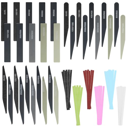 Image of Honoson 60 Pcs Sanding Sticks for Plastic Models Set Include 30 Polishing Sticks and 30 Sanding Twig for Wood Models Assorted Metal Tools Accessory Craft Amateur Beginner (Style 2)
