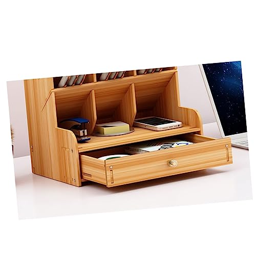 Porte-stylo compartiments multiples bois grande capacité pour rangement bureau moderne