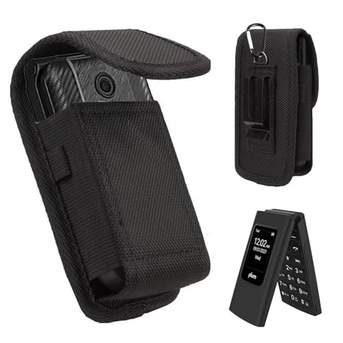 Covthch Compatible with Plum Flipper 4G/Hot Pepper Tabasco/TCL Flip Pro/TCL FLIP 4 Flip Phone Case, Case with Metal Clip for DuraXV Extreme E4810, DuraXV LTE E4610, DuraXE Epic E4830, DuraXTP