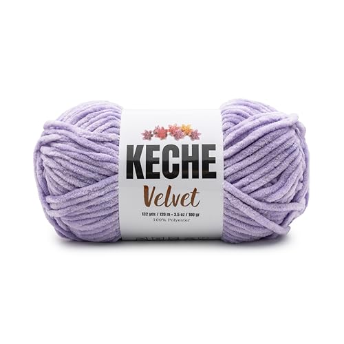 Image of Keche Velvet Yarn for Crocheting, Soft Chenille Bulky Baby Blanket Amigurumi Yarn 100 gr (132 yds) - Lilac
