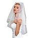 L'ivresse 2 Layers Short Bridal Veil Wedding With Comb Pencil Edge bachelorette