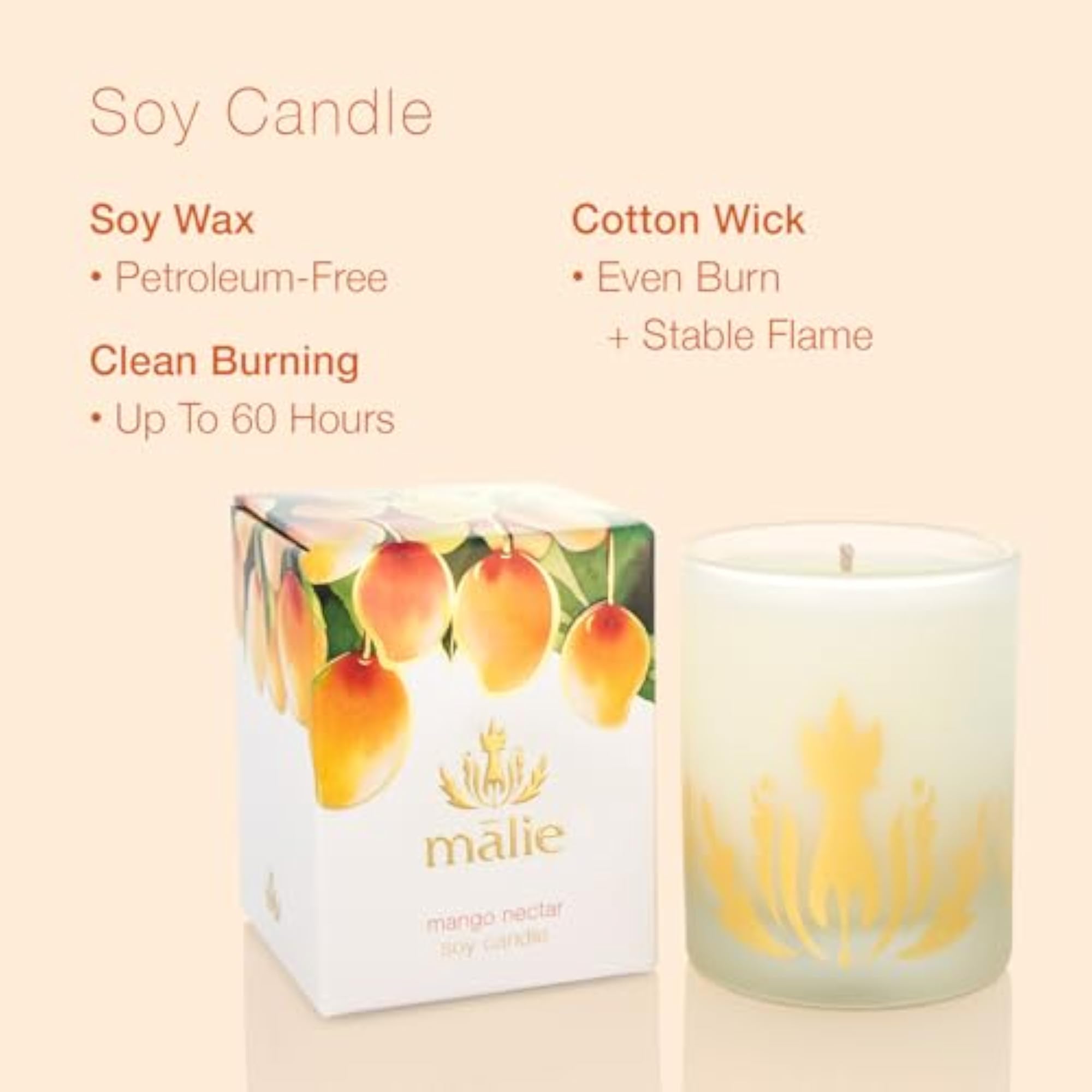 Mango Nectar Soy Candle, 240ml/8oz