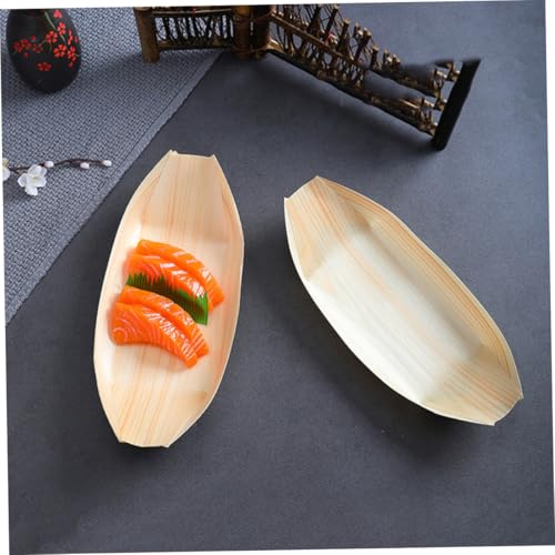 Plato desechable para sushi de madera 60 unidades miniatura 5