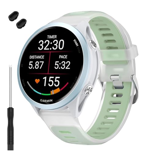 TopPerfekt �r���v�o���h Garmin Forerunner 570 47mm�Ή� �\�t�g�V���R�������p�X�g���b�v���X�g�o���h Garmin Venu 4 45mm/Venu 3/Forerunner 265/255�p �X�}�[�g�E�H�b�` �j�����p