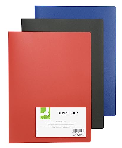 Q-Connect KF01246 Sichtbuch - 10 Hüllen, Einband PP, 450 mym, rot