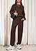 PRETTYGARDEN Women's Two Piece Lounge Sets 2025 Fall Airport Outfits Long Sleeve Pullover Tops Sweatpants Matching Clothing (Brown,X-Large)