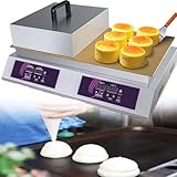 WOTZOV Máquina eléctrica para Hacer dorayakis, panqueques, soufflé de Acero Inoxidable, Muffins de Placa de Cobre, Plancha eléctrica Comercial,B