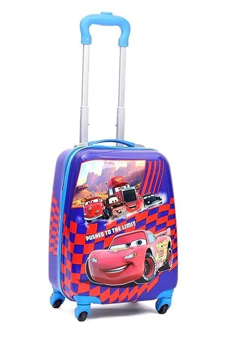 MT HUB THE TOY STORECartoon Print Kids Travel Trolley Bag Lightweight Luggage 4 Wheels Suitcase (CAR)