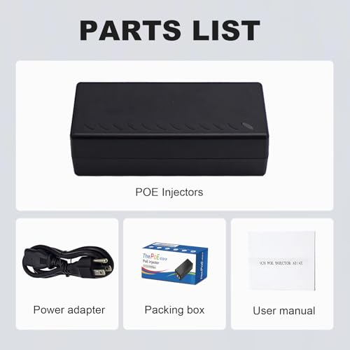 Gigabit PoE+ Injector Adapter – 30W 48V Power Over Ethernet Plus – 10/100/1000Mbps IEEE 802.3af/at Compliant – Up to 100 M (328 ft) Range, by ThePoEstore
