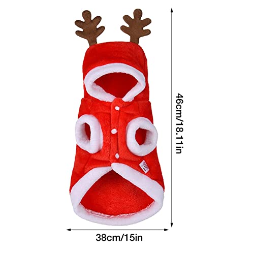 Fantasia de Natal para cães | Lindo casaco de natal para cachorro de alce | Moletom com capuz de alg